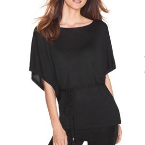 WHBM Black Shimmer Belted Poncho